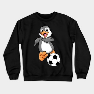 Penguin as Soccer player with Soccer ball Crewneck Sweatshirt